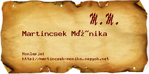 Martincsek Mónika névjegykártya