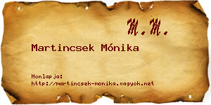 Martincsek Mónika névjegykártya